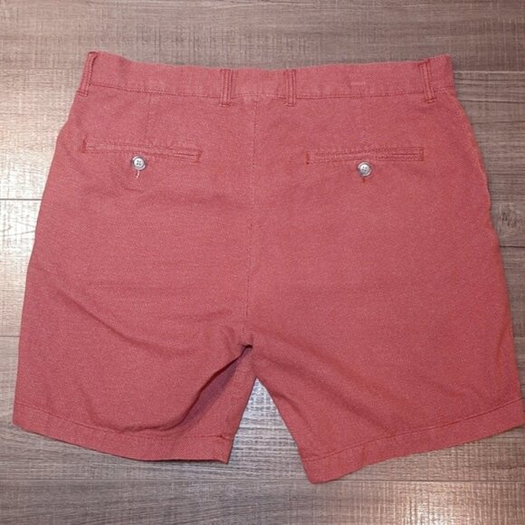 FRANK AND OAK The Wallace Shorts Modern Straight Fit Burgundy Polka Dot - Picture 10 of 12